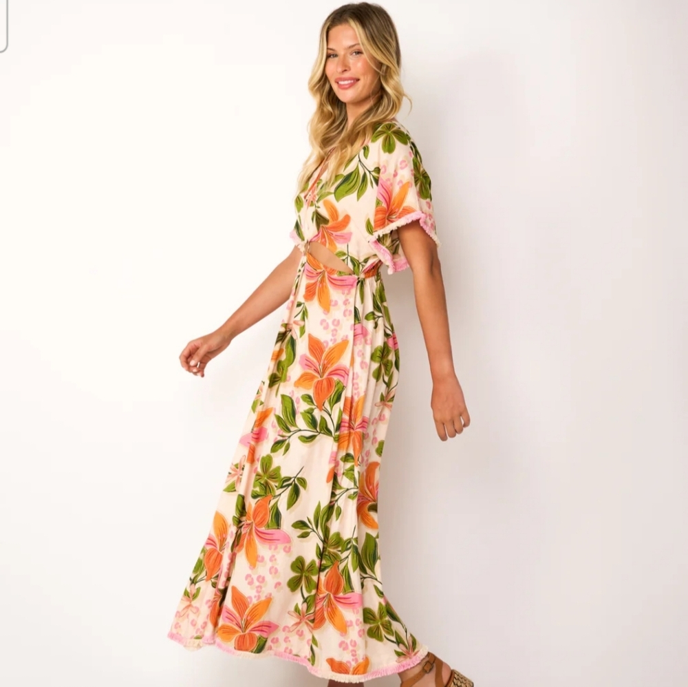 Z &L Papaya Maxi Dress